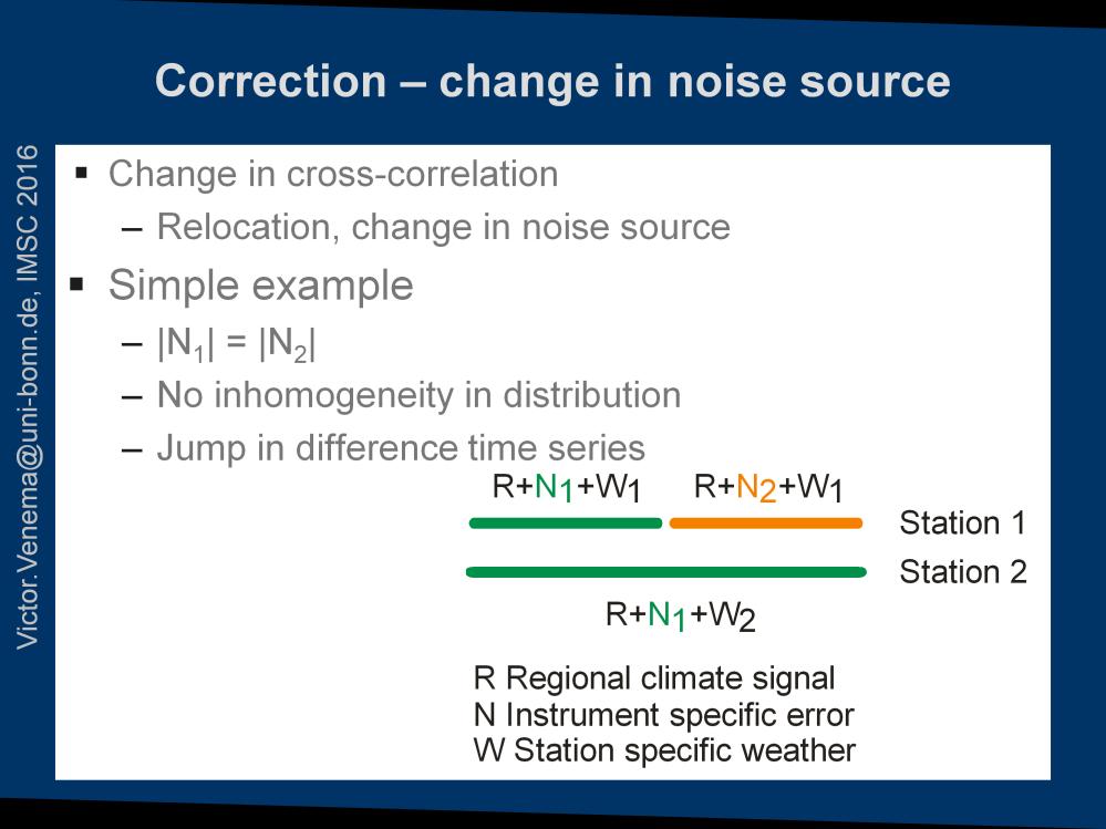 Another problem is when there is a change in the cross-correlation between because the noise source changed.