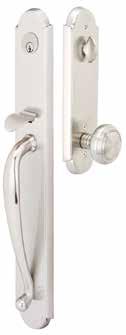 with Tubular Locks 21/8 Door Prep Solid Forged Brass Trim Schlage Keyway ENTRY SETS Knob or Lever Style for Inside Trim Single ylinder Double ylinder 4312 4322 4302 See Page 5 for rystal & Porcelain