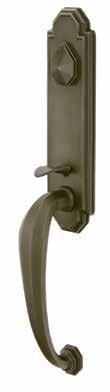LOST WAX AST BRONZE TUBAR - ENTRANE HANDLESETS Art Nouveau Trim Door Prep 5 1/2 enter to enter Octagon Trim Door Prep 5 1/2 enter to enter Order any Lost Wax ast Bronze Knob or Lever for the Inside