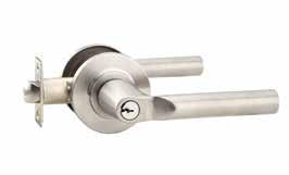 ENTRANE LOKSETS - STAINLESS STEEL KEY IN LEVERSETS Hanover Lever with Disc Rosette s for Key In Locks Schlage Keyway Door Prep and Installation Includes Latch and Strike Plate Rosette Lever Style