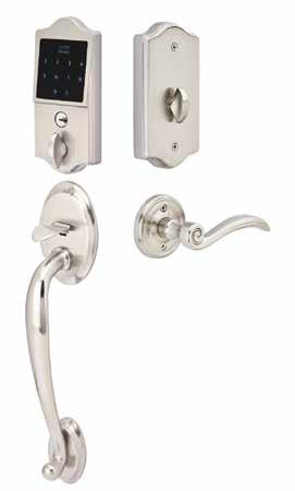 KEYPAD ENTRY SETS - ELETRONI HANDLESETS EMTouch Electronic Keypad Entry Set EMTouch lassic Style Electronic Keypad Entry Set Order any Brass knob or lever for the inside trim.