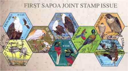 2004 was a good year for birds on stamps in South Africa as SAPOA, the Southern African Post Operators Association decided to launch the first joint stamp issue.