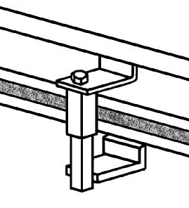 The clamp should be tight against the frame of the stage. ATTACHING VT GUARD RAILS WARNING Attach guard rails to stage platform to avoid falls. Failure to do so could result in injury.