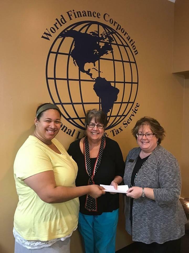 Thank You, World Finance Corporation, for your donation to the Main