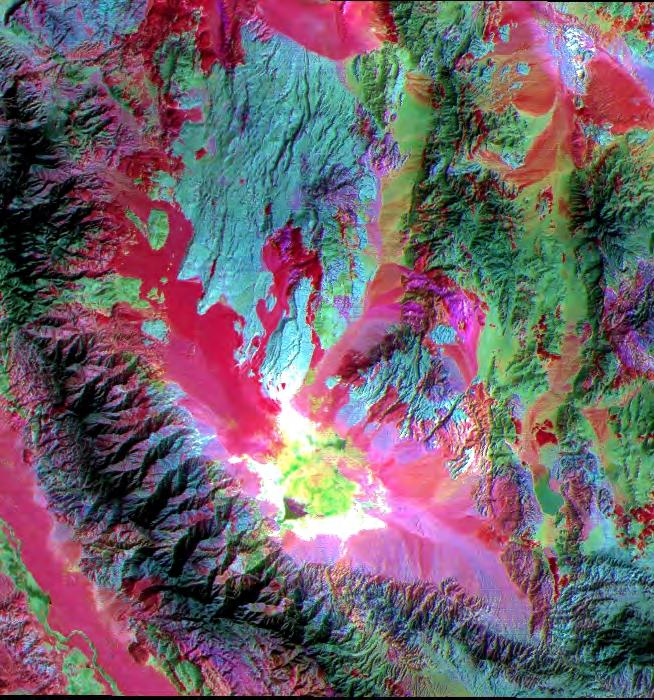 Example: Aster band combination Saline Valley Assign different l bands or combination of bands to RGB to form color image Thermal infrared