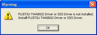Following error will come up if TWAIN driver or ISIS driver is not installed or if you have the incorrect version installed.