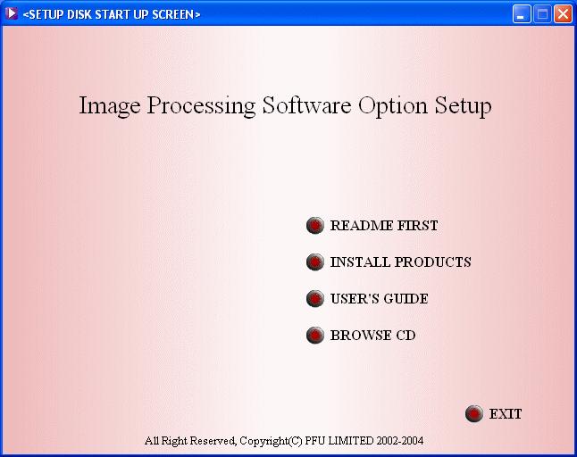 2. Installation Please follow below procedure to install Image Processing Software Option. Note. For using TWAIN driver, install proper version of Version 9.16.120 or later.