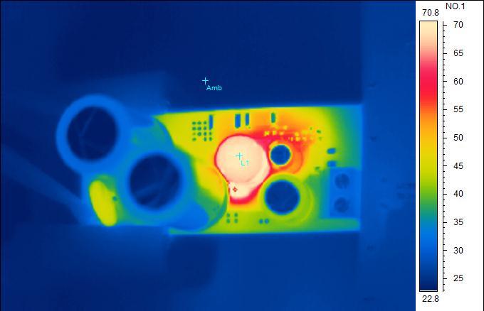 3 Thermal Images The thermal images below show a top view and bottom view of the board under 120V AC /60Hz and 230V AC /50Hz input conditions.