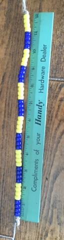 Pony Bead Ruler Materials: One 18 piece of jute or heavy cord for each ruler Tape 48 pony beads in two colors (24 of each color) Recording sheet Directions: Knot one end of the jute/cord close to the