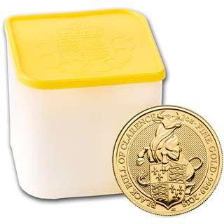 The Gold Eagle, like most bullion coins is available in 1ounce, 1/2ounce, 1/4ounce and 1/10 th ounce sizes.