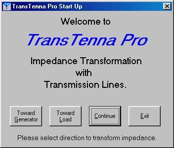 5. Program Operation Launch the TransTenna Pro program as you would any other Windows program on your computer. An opening panel, Figure 1, will appear.