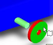 Next select the outside surface of the axle And the inside surface of the hole through The