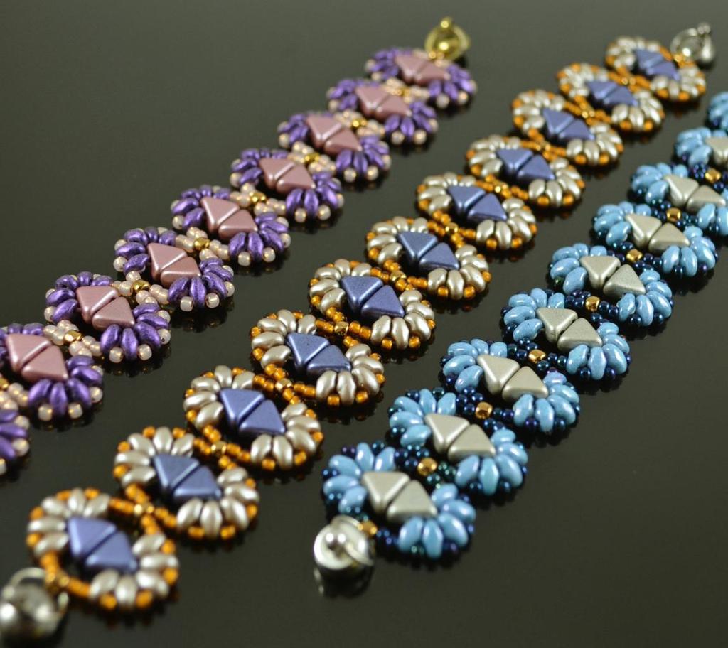 BLOSSOM Beadwoven bracelet and earrings