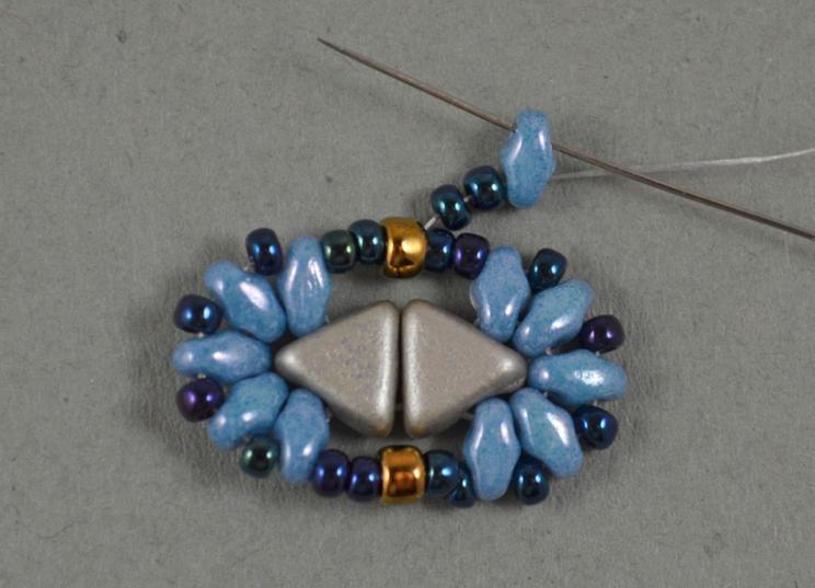 If you are making earrings, stop beading here.
