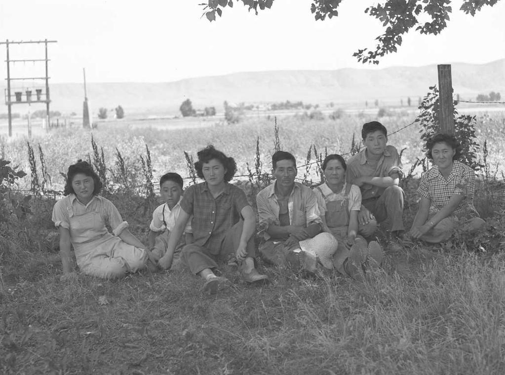 OCHC Lee #016 Uchiyama family at the Garrison s Corner camp near Nyssa, Oregon. Nyssa, Oregon. Japanese American family was evacuated from a coastal area to a reception center.