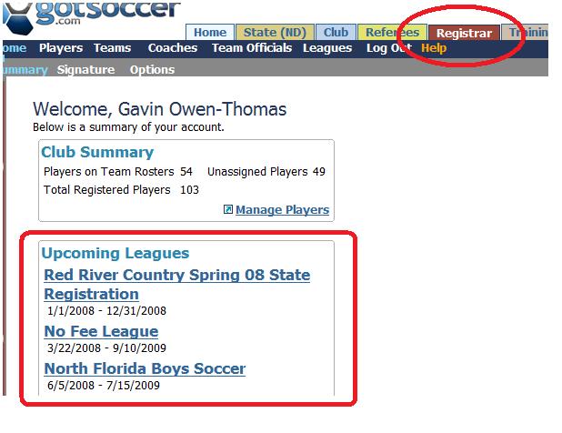 Secondary Players The GotSoccer registration software allows you to place the same player