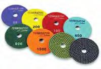 95 24261 1500 4 $21.95 24262 3000 4 $21.95 TERMINATOR KNOCKOUT POLISHING PADS Terminator KNOCKOUT Polishing Pads. These pads have been formulated with no pigments or colors in the resin.