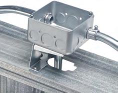and rigid box support Mounts to metal, wood, block, or brick with a variety of fasteners