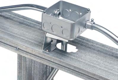 com 3 ttach 44 stand-off bracket to metal stud through holes in base.