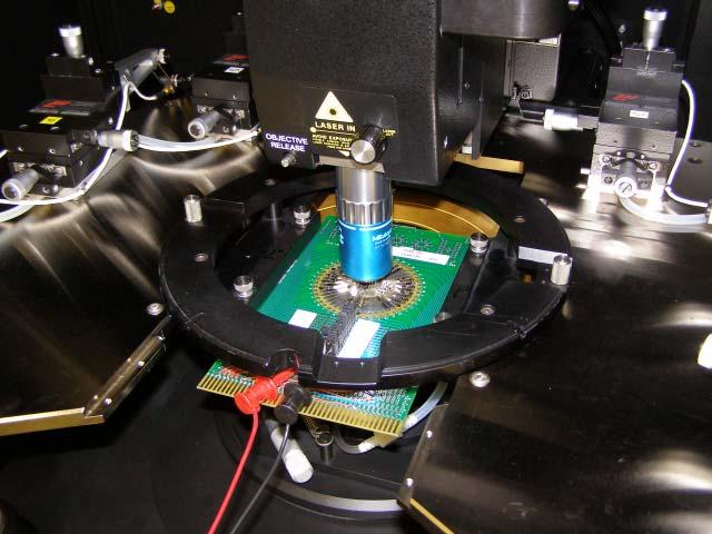 laser cutting with on-line IV monitoring by using probe card with holder Probe