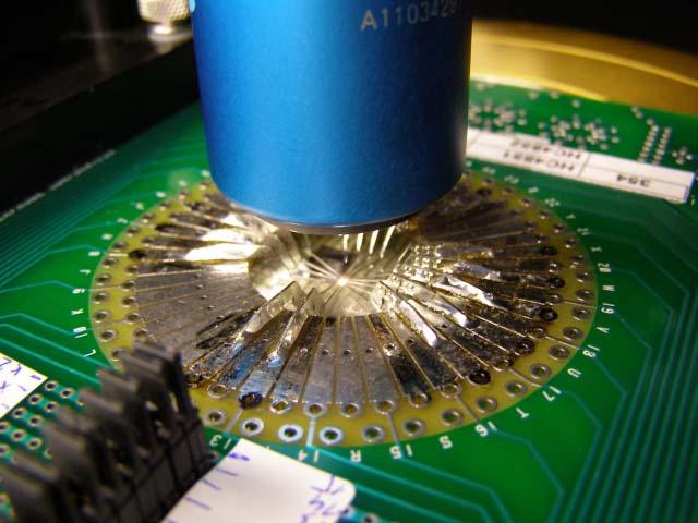 probing with probe card : - Laser cutting (due to large working distance of