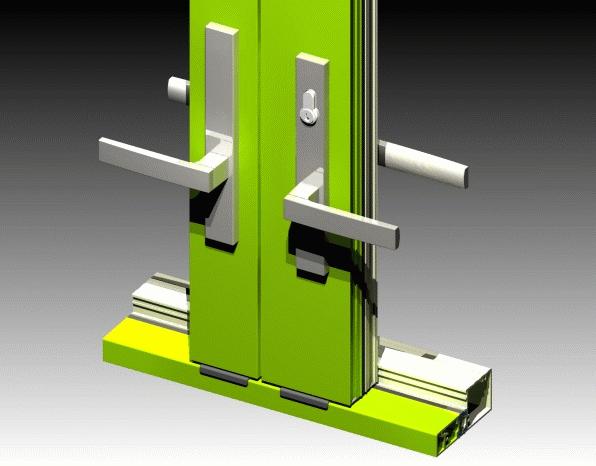 This mechanism allows door panels to seal tightly and securely increasing air tightness and improving energy efficiency.