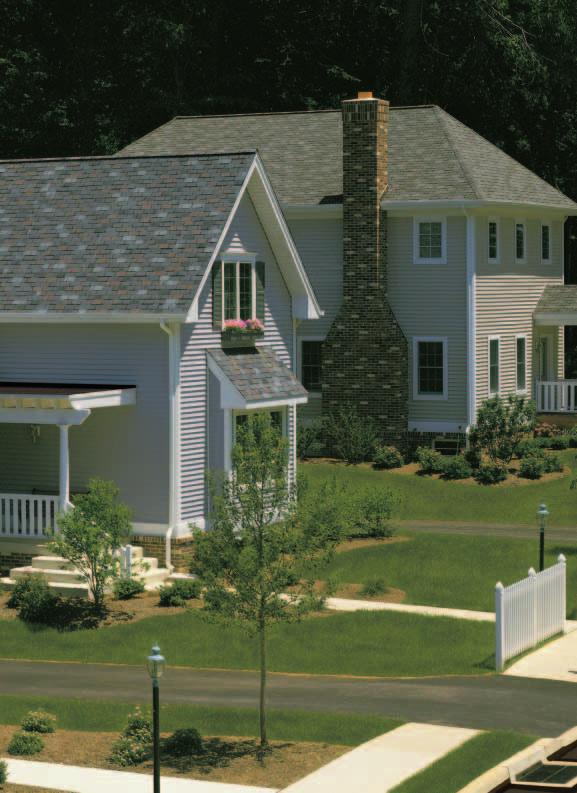 Front Cover Siding: MainStreet double 4" in cypress Accents: Cedar Impressions Half-Round Shingles in ivy green, natural clay & colonial white Trim: 3-1/2" Lineals in colonial white and Beaded