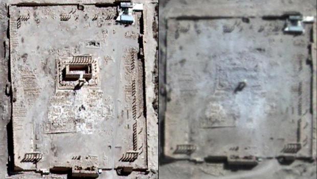 Satellite images in the headlines: destruction of ancient sites Ancient Temple of