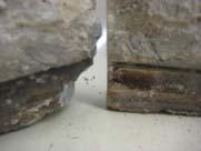 Abrasion of the dowel NA surface at