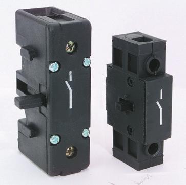 Terminal shields can be installed on the line and load side of the disconnect switch. NEUTRAL POLE MODULES POWER POLE MODULES AUXILIARY CONTACT MODULES Normally open early make (NOEM) configuration.