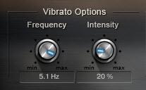 Articulations Articulations Vibrato Is activated with the Modulation wheel (CC1) You can control intensity and speed (frequency) of the vibrato on the Options\ Performance\Vibrato