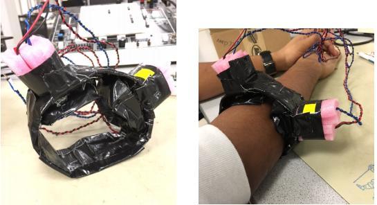 Fig. 3. Picture of IR armband. II. SOFTWARE USED There were three components to our software: data acquisition, machine learning, and real- time prediction.