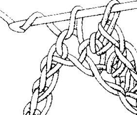 Single Crochet Insert the hook in the chain, yarn over, pull the strand of yarn through the chain, yarn over again and pull the strand of