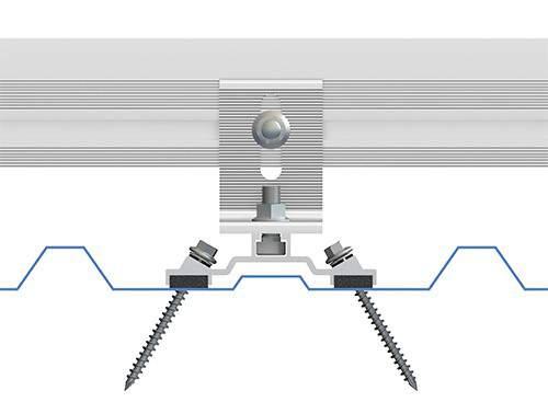 Designed for easy installation into plywood or OSB roof decking, the EZ Grip Metal Roof Deck Mount