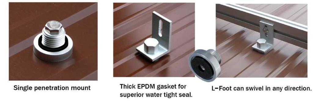 Roof Attachment Metal EZ Metal Roof Mount Kit w/ L-Foot With few components and single penetration, the EZ Metal Roof Mount Kit with L-Foot allows for fast installation.