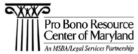 2018 MARYLAND PRO BONO SERVICE AWARDS The Maryland Pro Bono Service Awards are statewide awards honoring outstanding attorneys and non-attorneys who have made a significant contribution to the