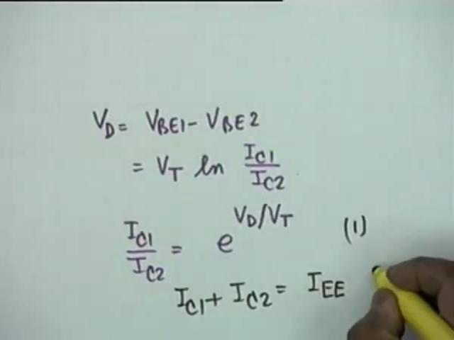 (Refer Slide Time: 40:32) We also know that the collector current I sub c = the reverse situation current I s multiplied by e to the power base to emitter voltage divided by V T, this T is not