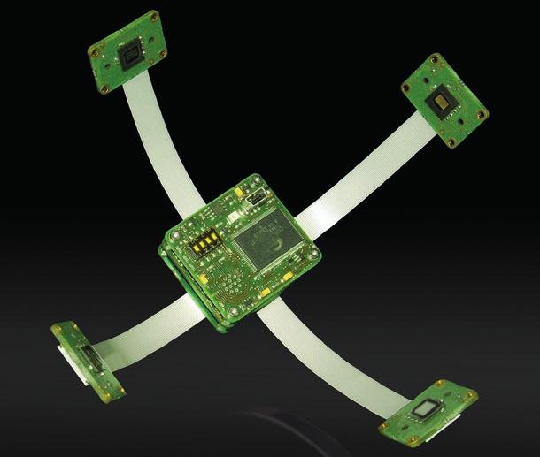 Multi- Cameras Base unit and sensor boards Up to four pixel-synchronous sensors connected to the base unit by flex-foil cable (LVDS data transfer) Free positioning of the external sensors Plug and