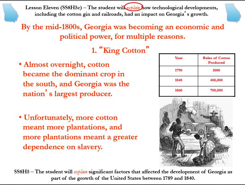 So exactly how did the invention of the cotton gin affect Georgia? 1.