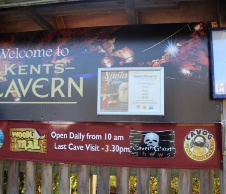 Around Kents Cavern Cave tour times are displayed on the notice board in