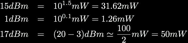 Decibel From db to units: -3dB = half the power in mw +3dB = double the