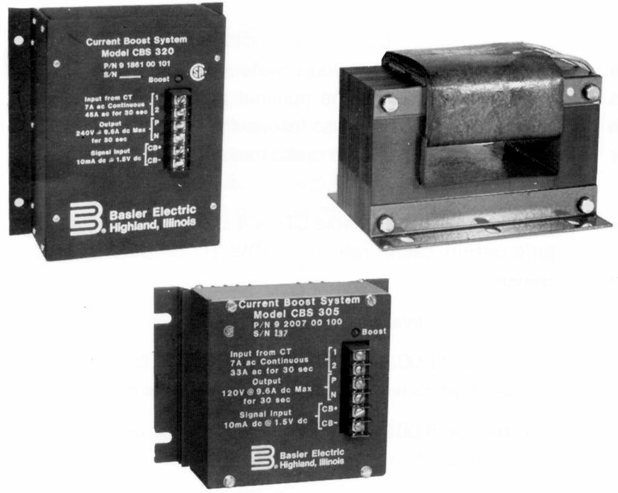 Class 300 Equipment CBS 305, 320 Current Boost Systems CBS 320 Current Transformer CBS 305 The CBS 305 and CBS 320 Current Boost Systems are electronic devices designed to provide the Basler APR