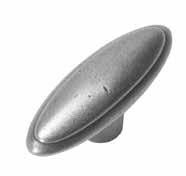 Decorative Hardware DH43-826 DH43-630 DH43-618 - Elongated oval knob - Antique pewter - 2" length DH43-828 - Elongated oval