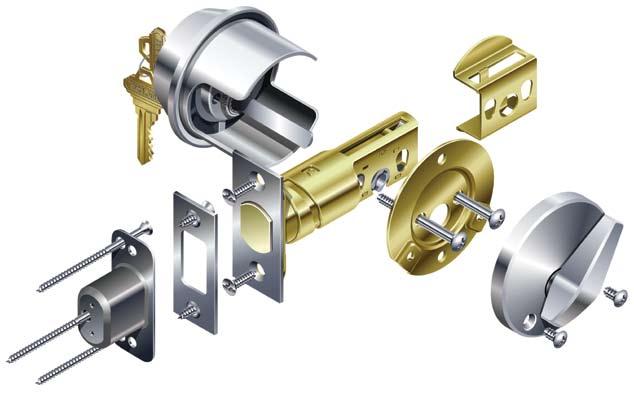 D241 Single Cylinder x Turn Deadbolt thrown or retracted by key or by turn.