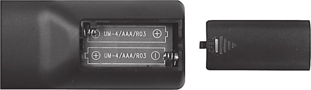 Introducerea bateriilor în telecomandă SilverCrest SMRB 40 A1 Deschideți compartimentul bateriilor de pe partea din spate a telecomenzii scoțând capacul compartimentului prin glisare în direcția