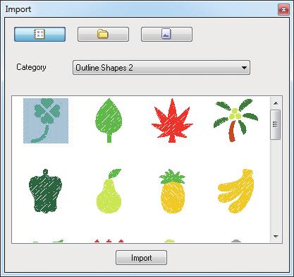 Wizard Transferring/saving/exporting the cutwork patterns Step Creating an outline shape for cutwork a Click, then, then to display the Import