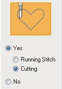For this example, select Yes then Cutting. b Memo: Be sure to select the outer pattern before starting the Applique Wizard.