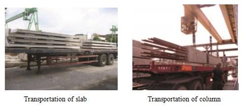 Delivery of precast elements should be planned according to the general erection sequence to minimise unnecessary site storage and handling.