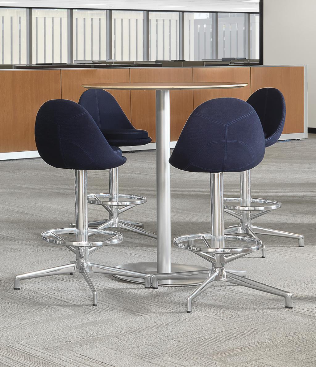 Juxta tables are part of the innovative collection of seating