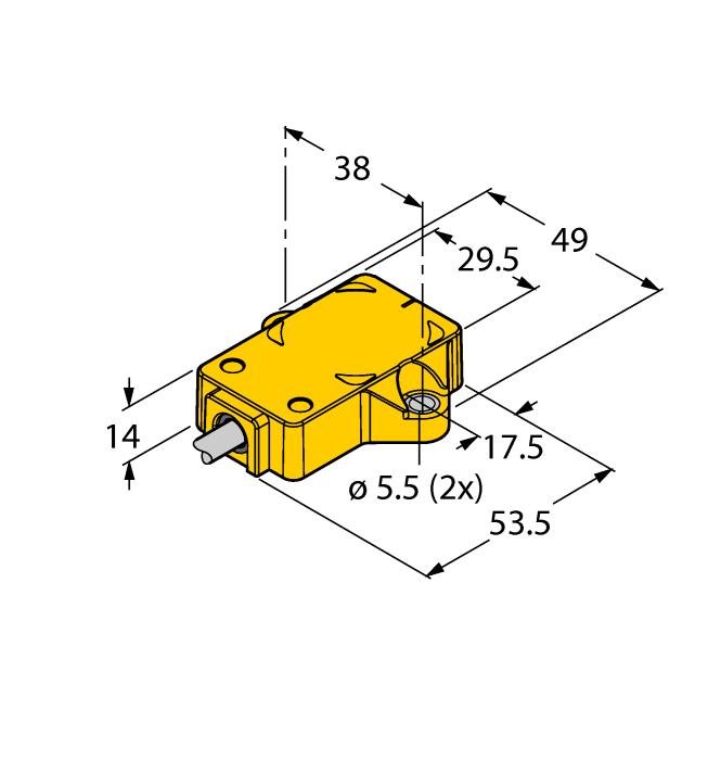 Rectangular, plastic Many mounting possibilities P1-Ri-QR14 included in delivery Measuring range displayed via LED Immune to electromagnetic interference Resolution, 12-bit 4-wire, 15 30 VDC Analog